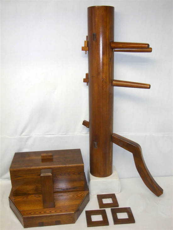 USED WING CHUN WOODEN DUMMY: MasterPath - Free-Standing with Box and Height Lift