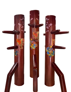 Wooden Dummy - 17th Anniversary Dummy features a Phoenix/Dragon engraving.