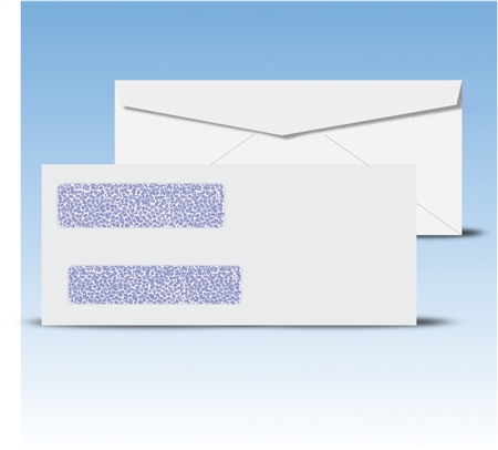 Check Envelopes 8-5/8" Double Window Envelope - Regular Gum Seal, # 12005