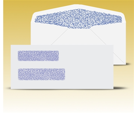 Check Envelopes 8-5/8" Double Window Envelope - Self Seal Gum, # 12030-SS