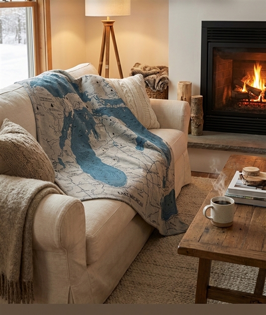 Great lakes Map Blanket | Campfire Smoke