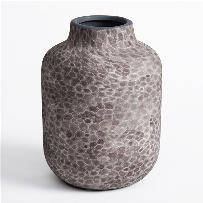 Petoskey Stone Ceramic Large Vase