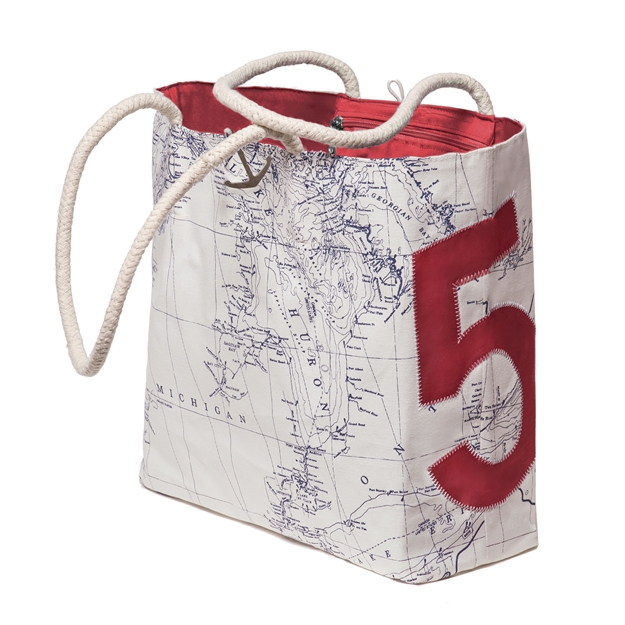 Great Lakes Chart Bag with red sail number