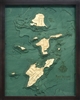 Bass Islands Nautical Topographic Art: Bathymetric Real Wood Decorative Chart