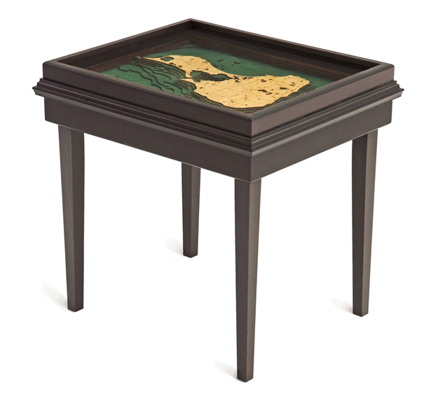 Block Island 3D Nautical Woodchart End Table