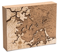Boston Harbor Cork Map Nautical Topographic Art