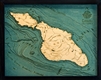 Catalina Island Nautical Topographic Art: Bathymetric Real Wood Decorative Chart