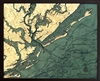 Charleston Nautical Topographic Art: Bathymetric Real Wood Decorative Chart