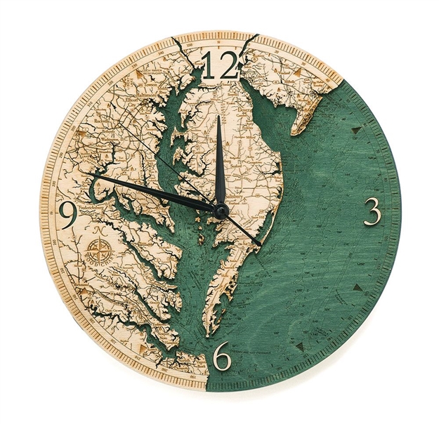 Chesapeake Bay Real Wood Decorative Clock