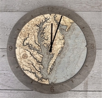 3D Chesapeake Bay Real Wood Decorative Ring  Clock