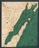 Door County Nautical Topographic Art: Bathymetric Real Wood Decorative Chart