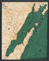 Door County Nautical Topographic Art: Bathymetric Real Wood Decorative Chart