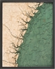 3D Georgia Coast Nautical Real Wood Map Depth Decorative Chart