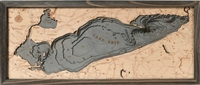 3D Lake Erie Nautical Real Wood Map Depth Decorative Chart Driftwood Grey