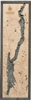Lake George Nautical Topographic Art: Bathymetric Real Wood Decorative Chart | Driftwood Grey