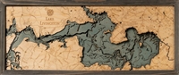Lake Livingston Nautical Topographic Art: Bathymetric Real Wood Decorative Chart