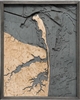 Rumson Nautical Topographic Art: Bathymetric Real Wood Decorative Chart | Driftwood Grey