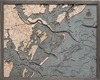 Savannah Nautical Topographic Art: Bathymetric Real Wood Decorative Chart | Driftwood Grey