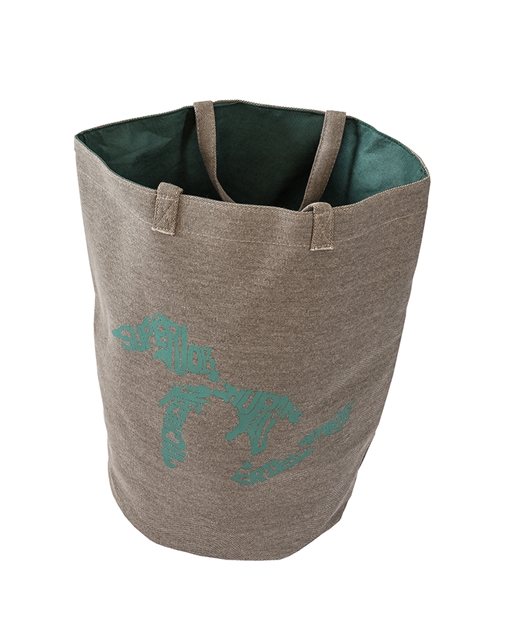 Grey Green Silhouette Great lakes Tote Bag