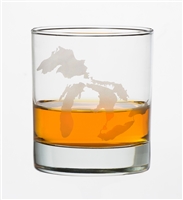 10 Oz Great Lakes rocks glass