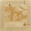 Great Lakes Real Wood Decorative Cribbage Board