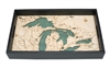 Great Lakes Nautical Real Wood Map Decorative Serving Tray
