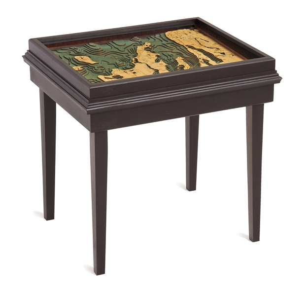 Grand Traverse Bay 3D Nautical Woodchart End Table