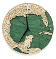 Gulf of Mexico Real Wood Decorative Clock