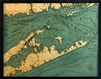 3D Long Island Sound Nautical Real Wood Map Depth Decorative Chart