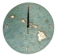 3D Hawaiian Islands Real Wood Decorative Clock