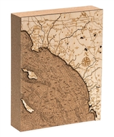 Los Angeles To San Diego Cork Map Nautical Topographic Art