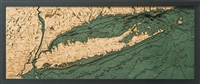 Long Island Sound  Nautical Topographic Art: Bathymetric Real Wood Decorative Chart