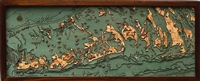 3D Florida Keys Nautical Real Wood Map Depth Decorative Chart
