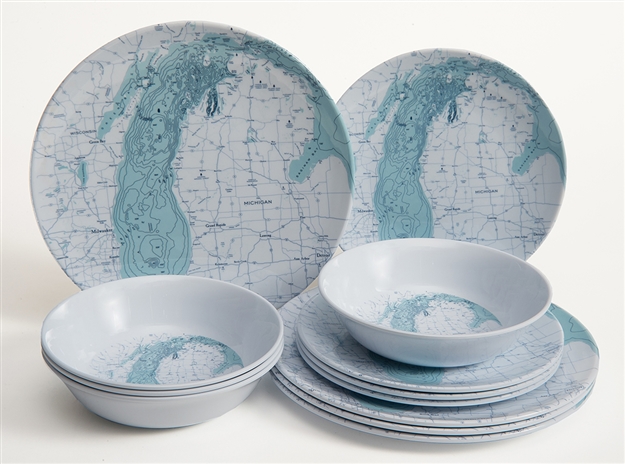 Lake Michigan Melamine 12 Piece Dish Set