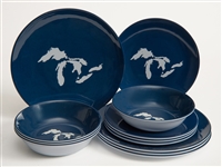 Great Lakes Melamine 12 Piece Dish Set Navy