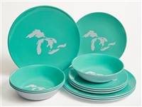 Great Lakes Melamine 12 Piece Dish Set Seafoam