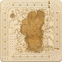 Lake Tahoe Real Wood Decorative Cribbage Board