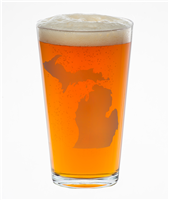 16 oz Michigan Beer Pint Glass