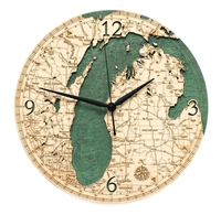 Lake Michigan Real Wood Decorative Clock