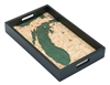 Lake Michigan Nautical Real Wood Map Decorative Serving Tray