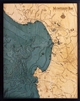 Monterey Bay Nautical Topographic Art: Bathymetric Real Wood Decorative Chart