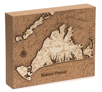 Martha's Vineyard Cork Map Nautical Topographic Art