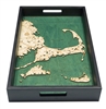 Cape Cod and Islands Nautical Real Wood Map Decorative Serving Tray