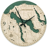 Lake Charlevoix Real Wood Decorative Clock