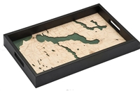 Lake Charlevoix Nautical Real Wood Map Decorative Serving Tray