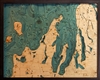 3D Grand Traverse Bay Nautical Real Wood Map Depth Decorative Chart