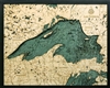 3D Lake Superior Nautical Real Wood Map Depth Decorative Chart