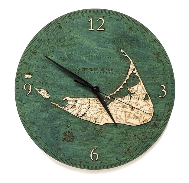 Nantucket Real Wood Decorative Clock