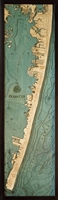 Ocean City Nautical Topographic Art: Bathymetric Real Wood Decorative Chart