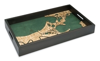New Orleans Nautical Real Wood Map Decorative Serving Tray